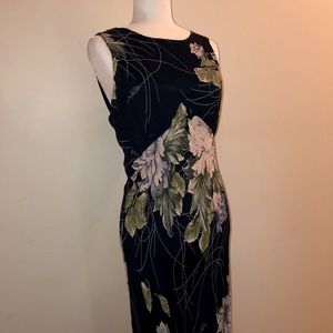 Vintage Cut Out Back Floral Maxi Dress